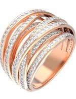 Кольцо из золота 585 пробы c фианитом