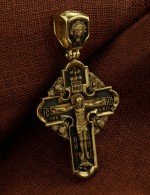 Крест из лимонного золота 585 пробы