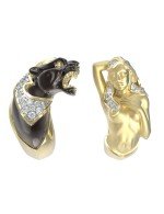 Серьги из лимонного золота 585 пробы c фианитом
