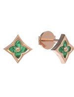 Серьги из золота 585 пробы c малахитом