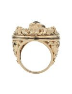 Кольцо из золота 585 пробы c эмалью и ониксом