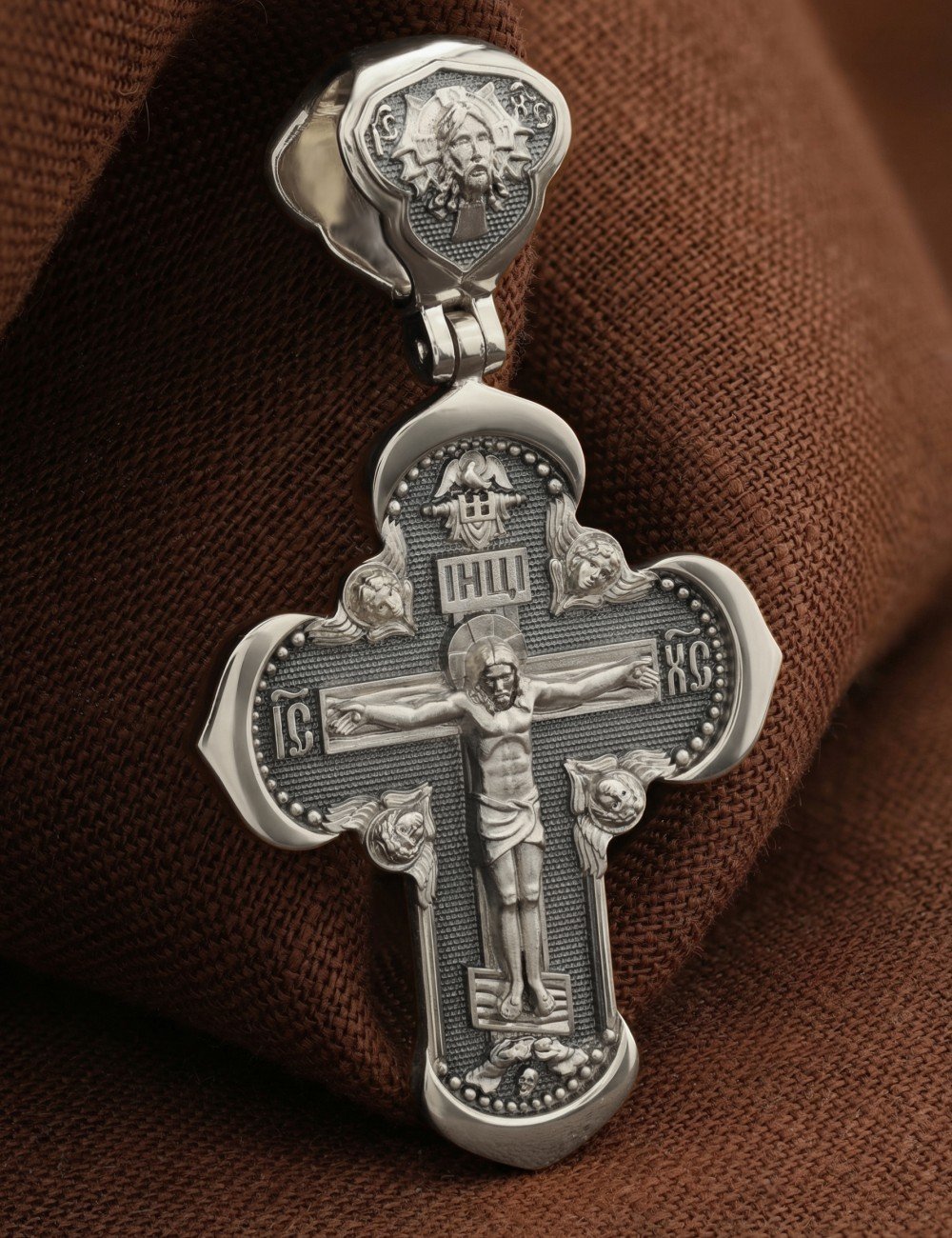 Крест из белого золота 585 пробы