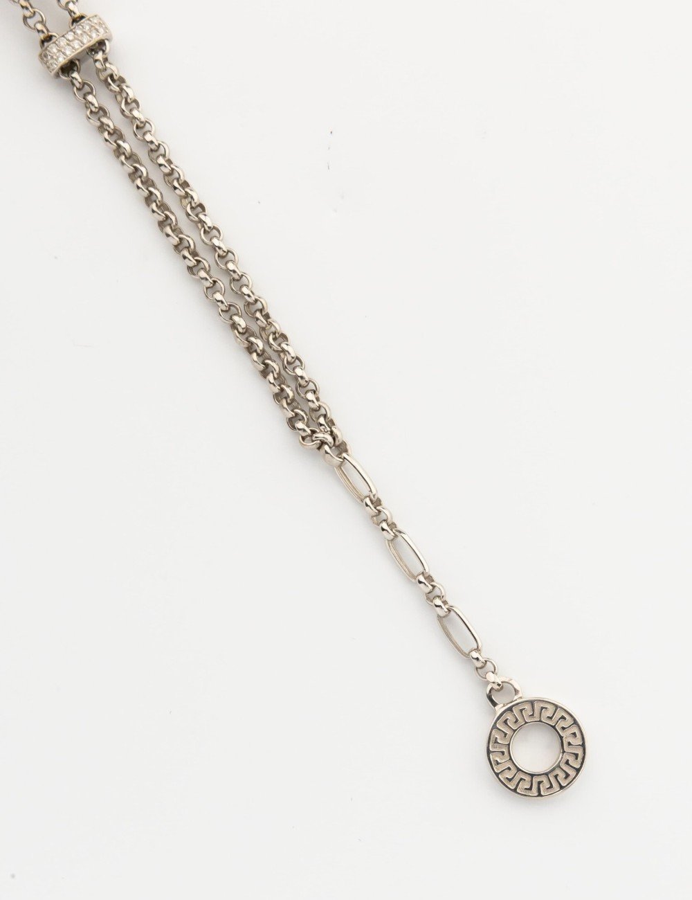 Браслет из белого золота 585 пробы c бриллиантами, ониксом и перламутром