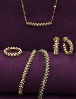 Серьги из лимонного золота 585 пробы c бриллиантами