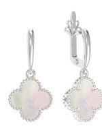 Серьги из белого золота 585 пробы c перламутром