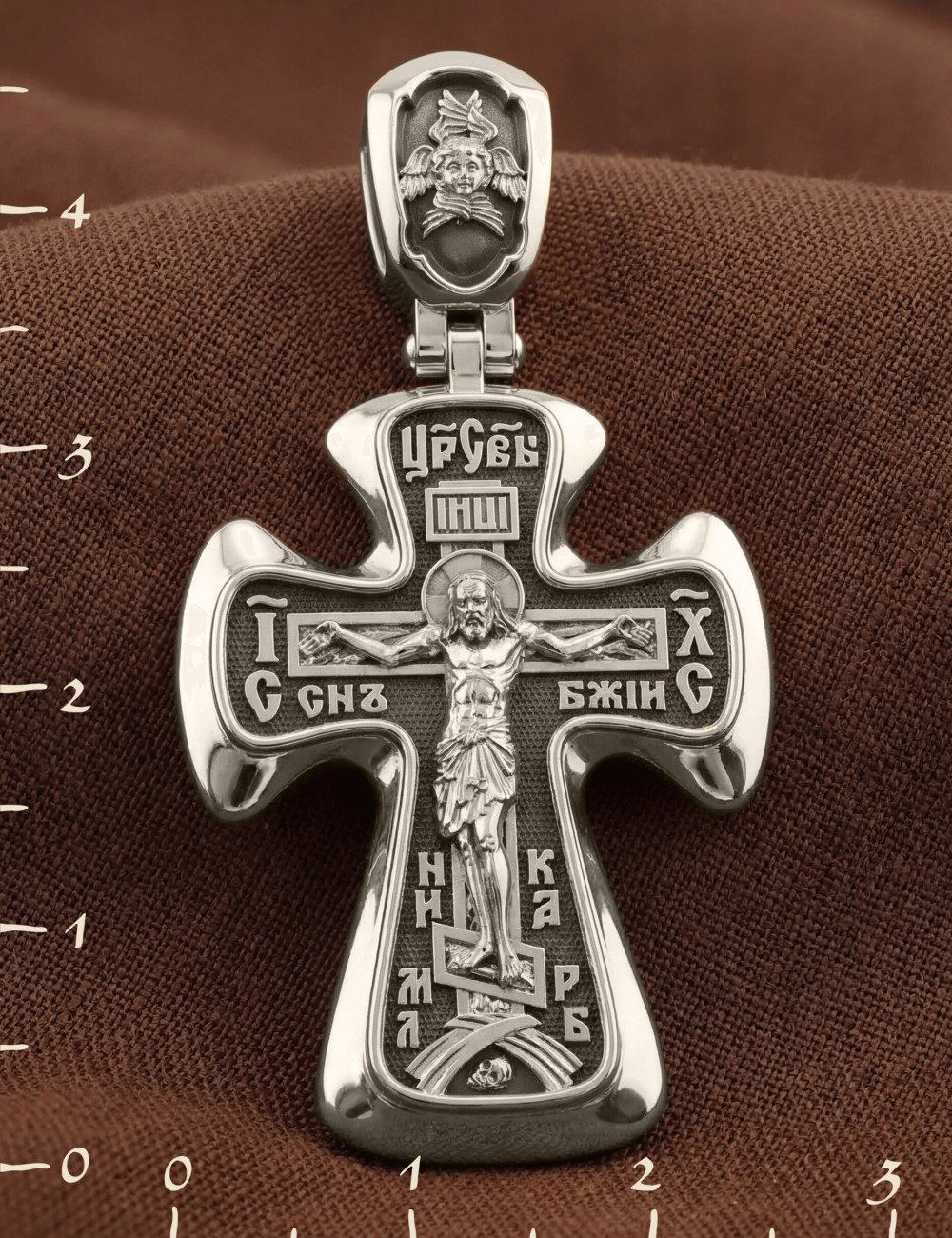 Крест из белого золота 585 пробы