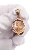 Образок из золота 585 пробы c бриллиантами и перламутром
