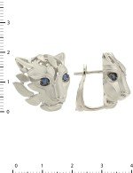 Серьги из белого золота 585 пробы c сапфиром