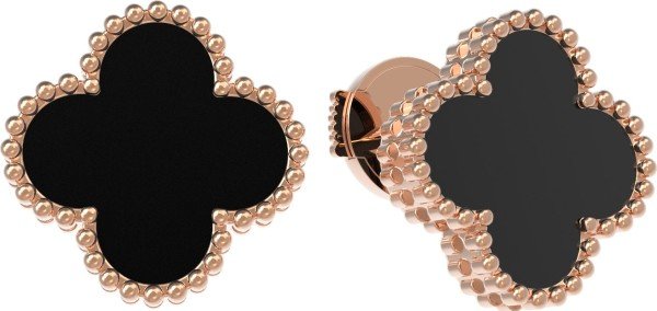 Серьги из золота 585 пробы c ониксом