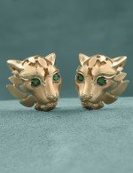 Серьги из золота 585 пробы c изумрудом