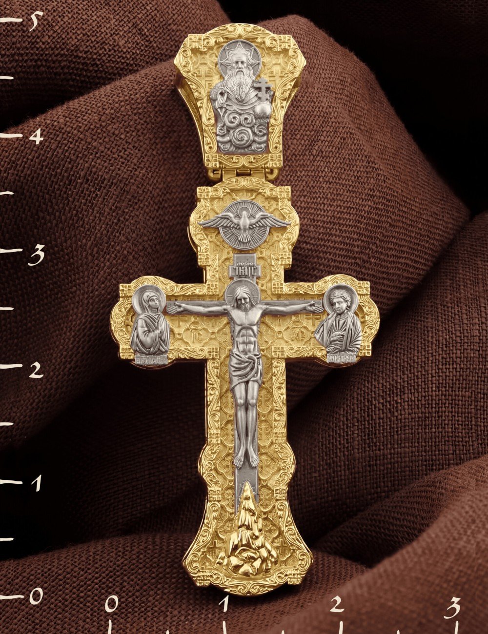 Крест из лимонного золота 585 пробы