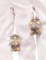 Серьги из серебра 925 пробы и золота 750 пробы c рубином