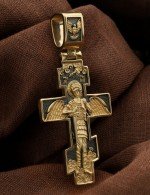 Крест из лимонного золота 585 пробы
