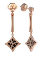 Серьги из золота 585 пробы c фианитом и ониксом