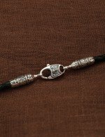 Гайтан из серебра 960 пробы c кожаным шнурком