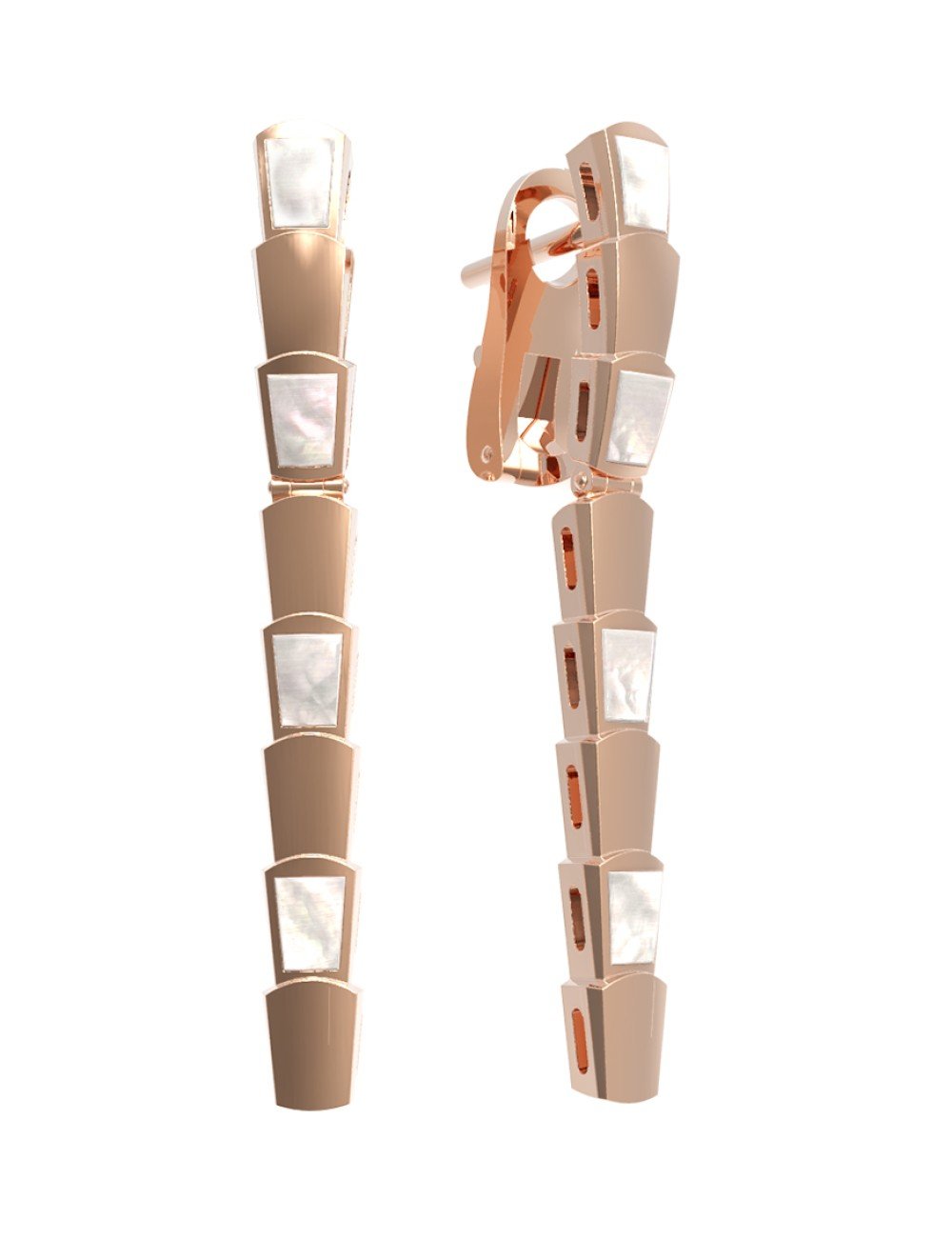 Серьги из золота 585 пробы c перламутром