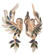 Серьги из золота 585 пробы c фианитом