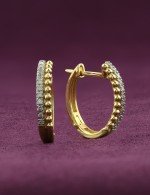 Серьги из лимонного золота 585 пробы c бриллиантами