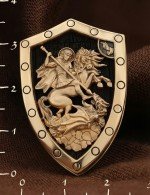 Образок из золота 585 пробы c эбеновым деревом