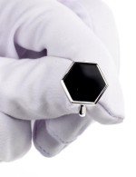 Кольцо из белого золота 585 пробы c ониксом