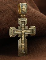 Крест из лимонного золота 585 пробы