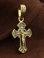 Крест из лимонного золота 585 пробы