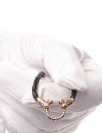 Гайтан из золота 585 пробы c кожаным шнурком