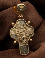 Крест из лимонного золота 585 пробы