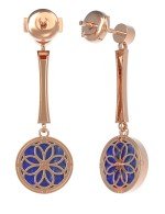 Серьги из золота 585 пробы c фианитом и лазуритом
