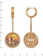 Серьги из золота 585 пробы c эмалью