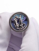 Кольцо из белого золота 585 пробы c эмалью