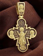 Крест из лимонного золота 585 пробы
