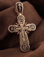 Крест из золота 585 пробы c эмалью