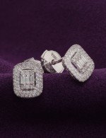 Серьги из белого золота 585 пробы c бриллиантами