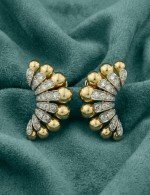 Серьги из лимонного золота 585 пробы c бриллиантами