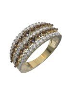 Кольцо из лимонного золота 585 пробы c бриллиантами