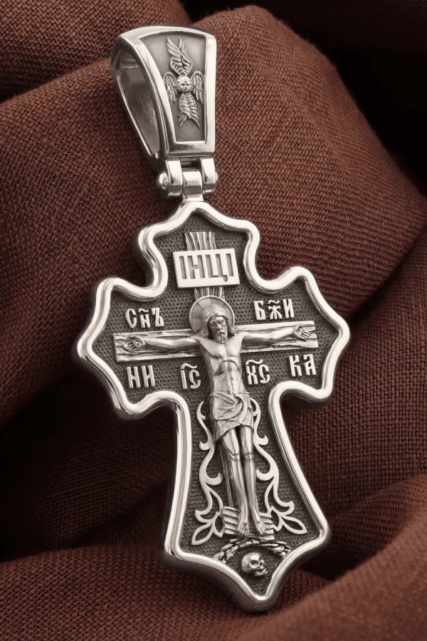 Крест из белого золота 585 пробы