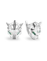 Серьги из белого золота 585 пробы c изумрудом