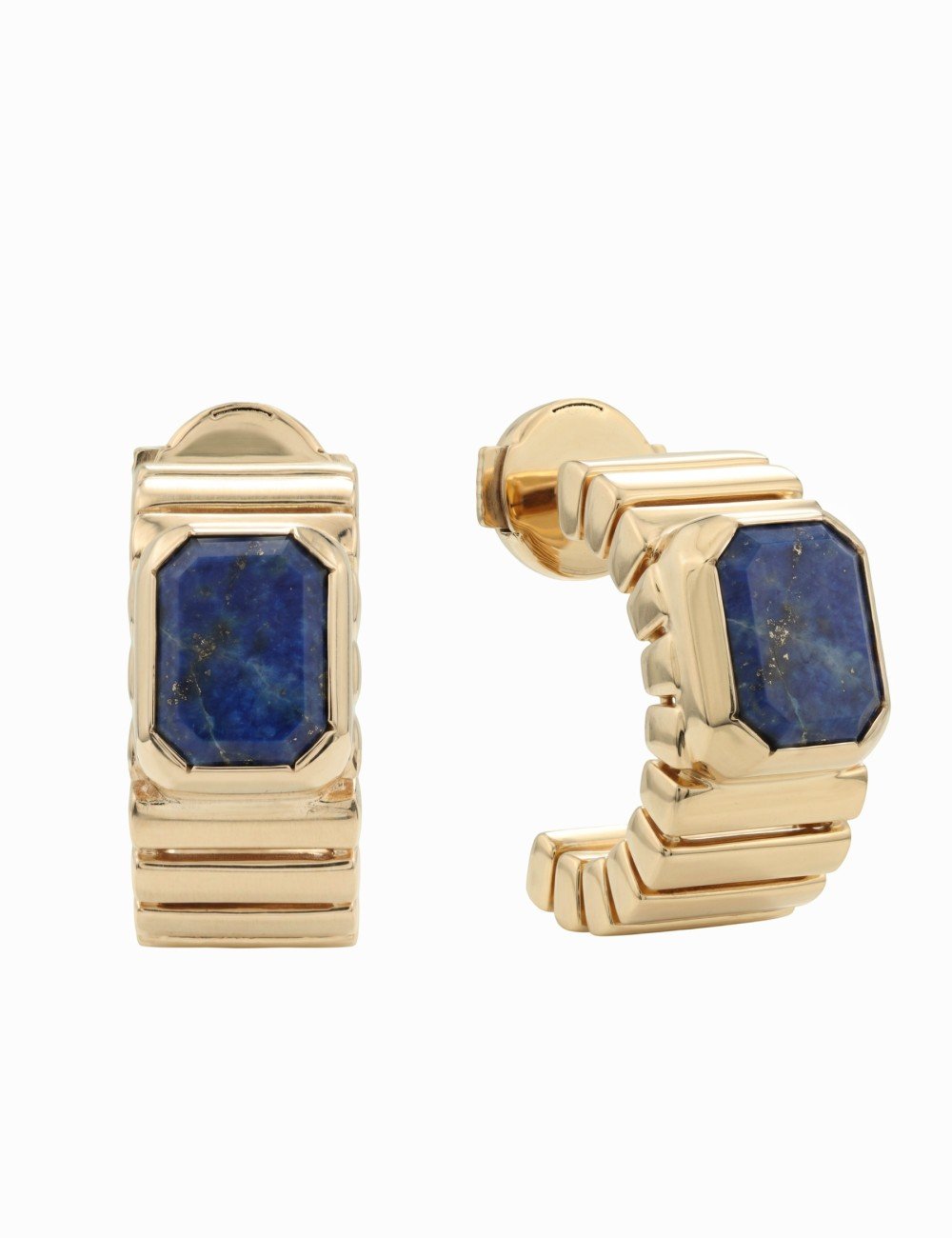 Серьги из золота 585 пробы c лазуритом
