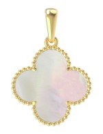 Подвеска из лимонного золота 585 пробы c перламутром