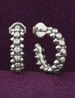 Серьги из белого золота 585 пробы c бриллиантами