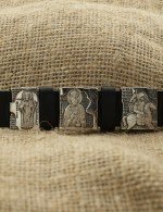 Браслет из серебра 925 пробы c кожаным шнурком