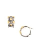 Серьги из серебра 925 пробы и золота 750 пробы c рубином
