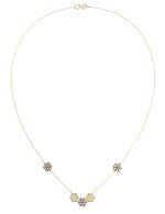 Колье из лимонного золота 585 пробы c лазуритом и перламутром
