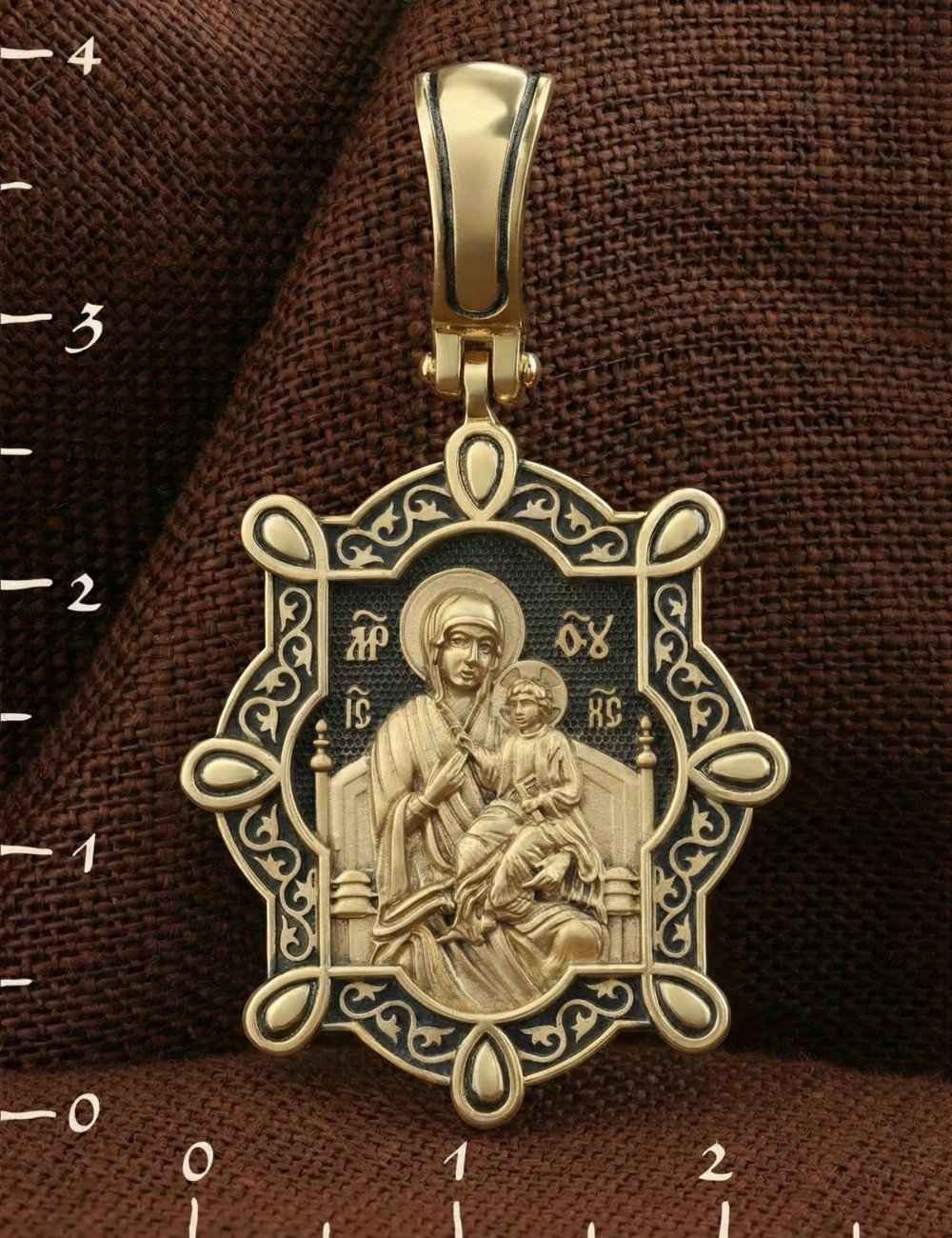 Образок из лимонного золота 585 пробы