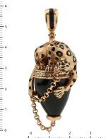 Подвеска из золота 585 пробы c эмалью и ониксом