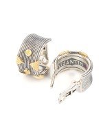 Серьги из серебра 925 пробы и золота 750 пробы c рубином