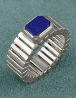 Кольцо из белого золота 585 пробы c лазуритом