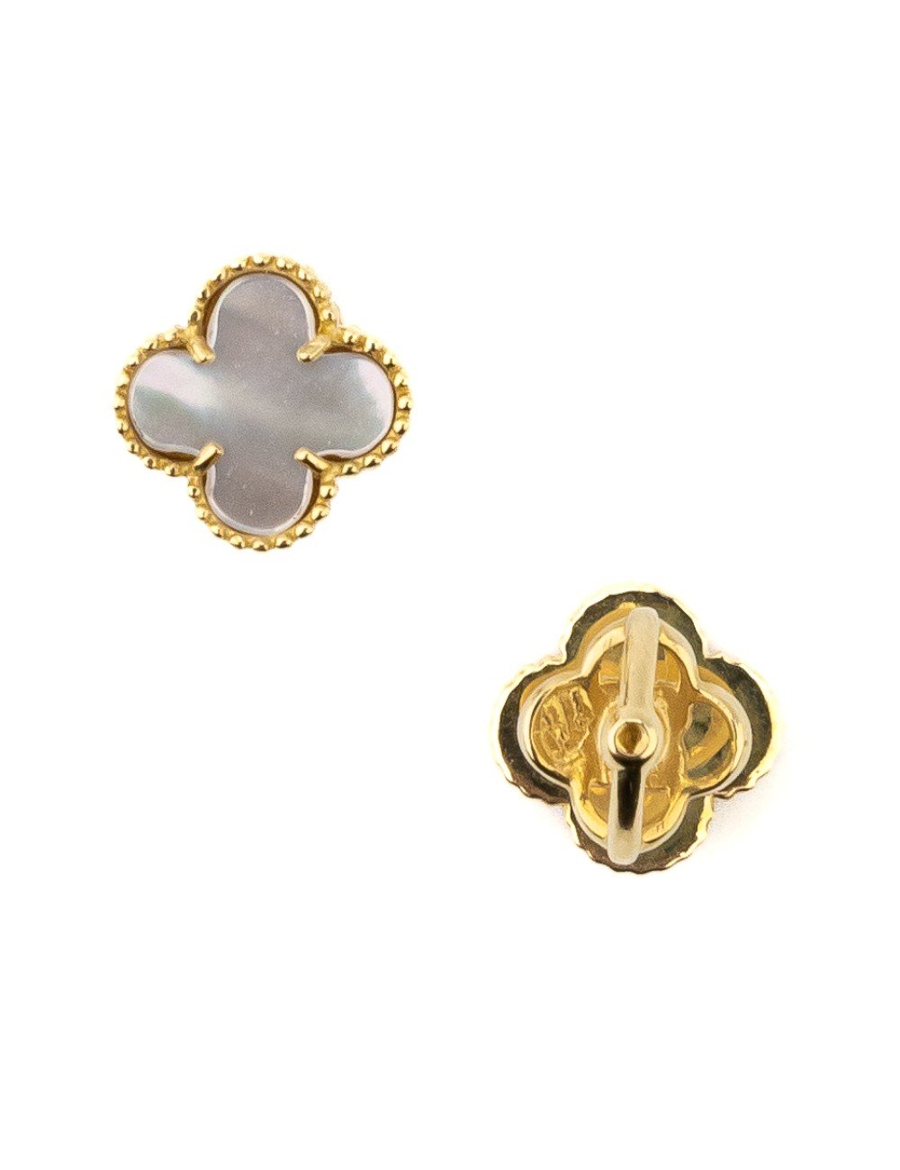 Серьги из лимонного золота 585 пробы c перламутром