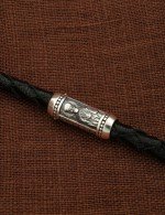 Гайтан из серебра 960 пробы c кожаным шнурком